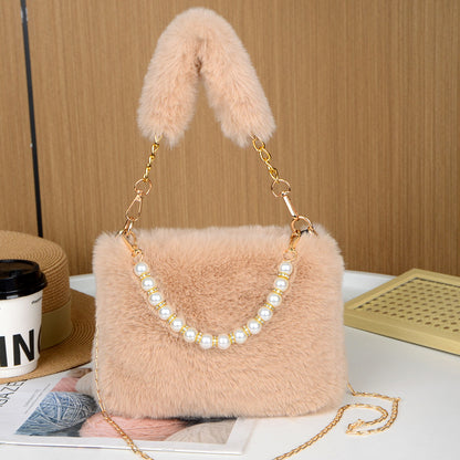Fashion Plush Bag Chain Crossbody Bag